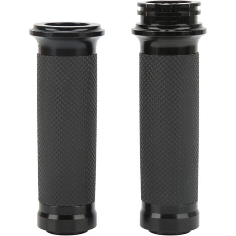 Poignées de guidon moto 25mm 2 pièces Noir Aluminium et caoutchouc antidérapant anti-corrosion anodisé universel Motocycle (1/5)