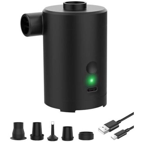 Pompe à air électrique rechargeable 3600 mAh, 5 embouts pour gonflage rapide de pataugeoires, matelas pneumatiques et camping (1/5)