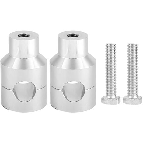 Rehausseur de guidon 22mm aluminium pour moto (électrosilvering) - Double pièce - Confort et adaptation (1/5)