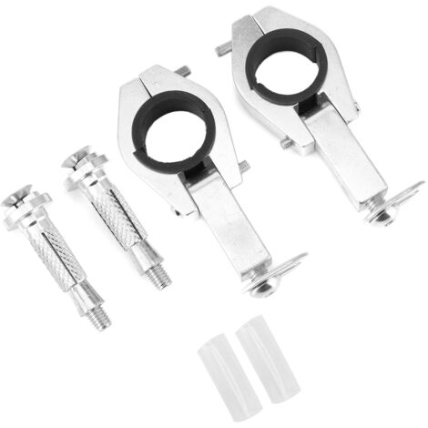 Kit de fixation de garde‑mains pour moto [Prise] pour guidon modifié 28mm [1‑1/8 pouce] ‑ Monture kit métal/plastique/caoutchouc ‑ 2 supports + 4 manchons + 2 vis (1/5)