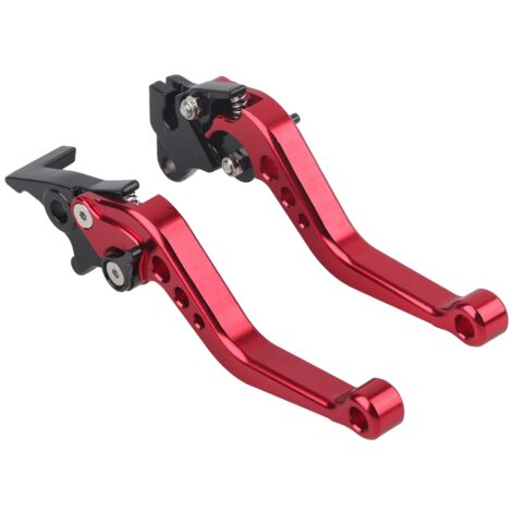 [Poignée de Frein et Embrayage] Réglable 2PCS Aluminium Alloy Rouge pour Motos Manette Barre