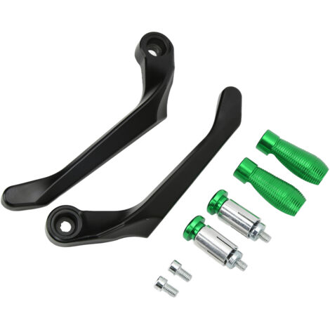 Protecteur de Levier de Moto, Ensemble de 2 Gardes de Levier en Aluminium pour Frein et Embrayage, Compatible Vélo de Montagne, Vert (1/5)