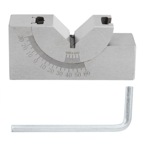 Équerre de Précision Micro-Angle avec Bloc-V Adjustable, Acier Outil Nickelé Quenched, 75x36x24mm, + Accessoires, Pour Fraiseuse Lathe Usinage Bois