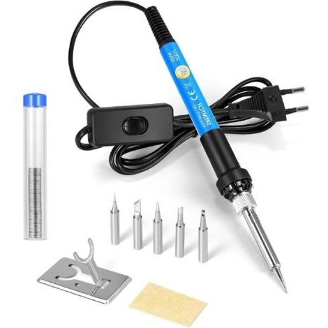 Fer à souder 60W avec température réglable et 5 pointes pour circuits imprimés et électronique (1/5)
