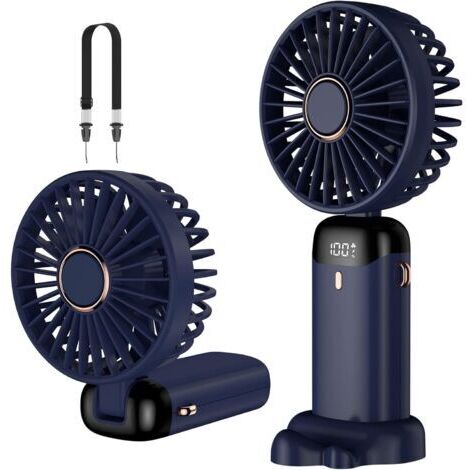Ventilateur de bureau portable rechargeable USB, mini ventilateur 5 vitesses avec batterie 4200 mAh pour usage indoor et outdoor (1/5)