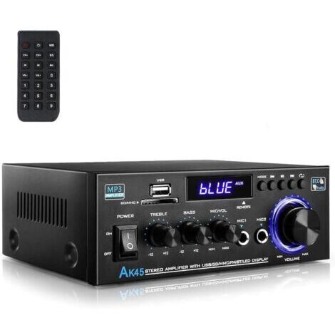 Amplificateur Audio Numérique 600W – Bluetooth 5.0 avec Entrées SD/USB et Radio FM pour Home Cinéma et Karaoké