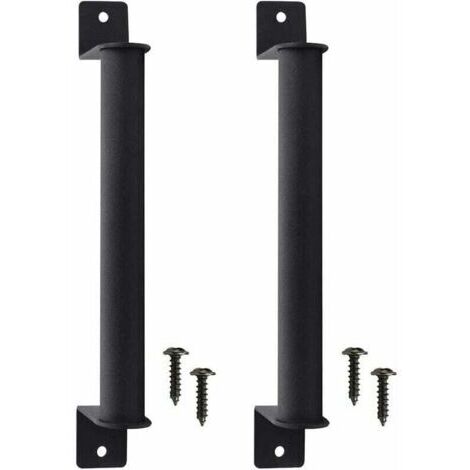 Poignée de porte coulissante – Lot de 2 – Acier carbone noir – Finition mate – Installation facile (1/5)