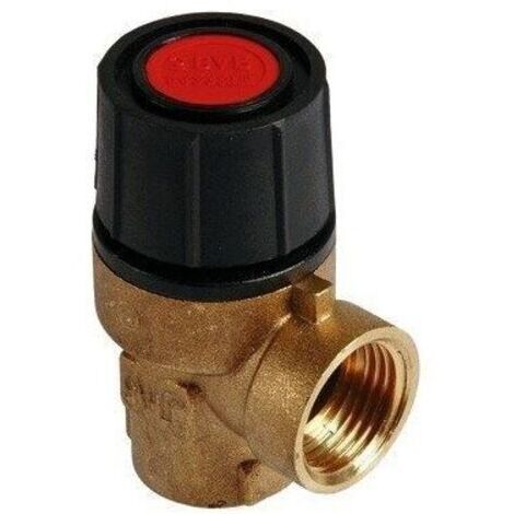 Soupape de sécurité 1/2" avec réglage 3 bar NF pour protection des systèmes de plomberie (1/2)