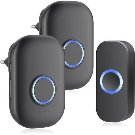 Sonnette Porte Sans Fil Exterieur IP44 Etanche avec 2 Recepteurs et 32 Melodies (1/5)