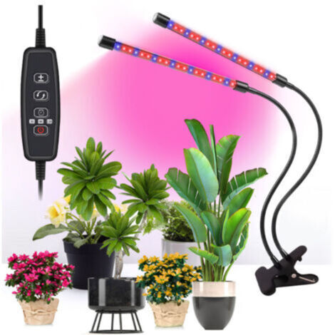 Lampe LED pour croissance plantes Double tête réglable & lumière rouge/bleue (1/5)