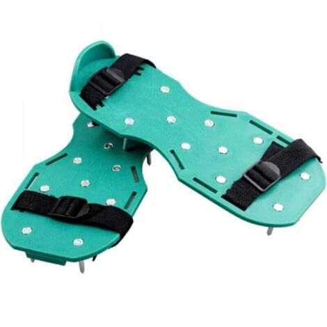 Chaussures aérateur de pelouse avec semelles et pointes de 25 mm - 2 sandales réglables pour travaux de jardin et revêtement de sol (1/4)
