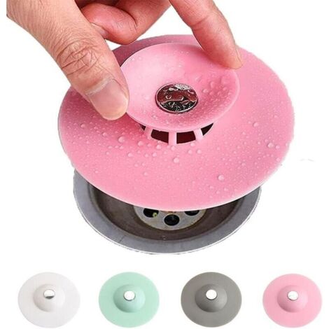 Bouchon de Vidange en Silicone, 4 Pièces pour Évier et Douche, Matériau Souple Diamètre 10 cm, Installation Facile (1/4)