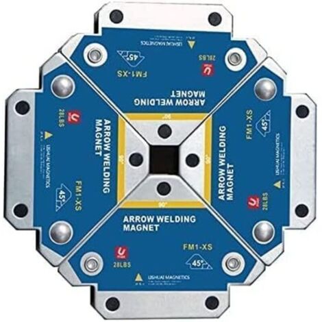 Positionneur Magnétique de Soudure, 4 PCS Aimants de Support à Force de Maintien 13kg pour Angles 45°, 90° et 135°, Equerre de Localisation Multi-Angles (1/4)