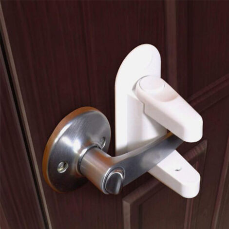 Security lock for door handles, suitable for handles with round knobs, ensuring family safety: an easy-to-install anti-opening device to protect your home. (1/4)