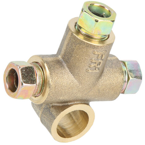 Raccord T 3 voies pour freins hydrauliques M10 3/16" - Union mâle à raccord court (1/5)