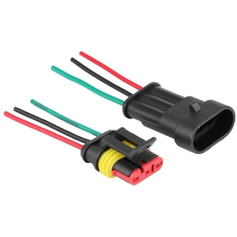 Kit de 5 connecteurs électriques auto imperméables 3 broches avec inserts couverts