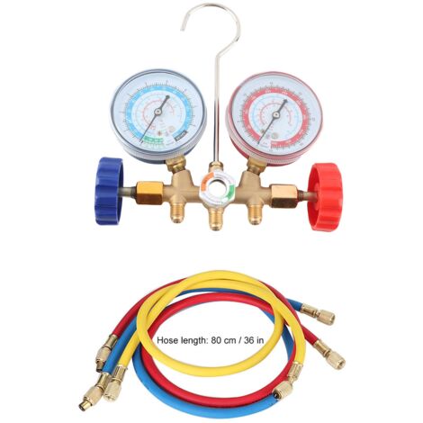 Manifold de diagnostic pour climatisation avec hoses et crochet
