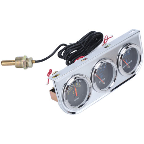 Jeu de 3 indicateurs 52mm pour pression d'huile, température et ampères compatible véhicules 12V (1/5)
