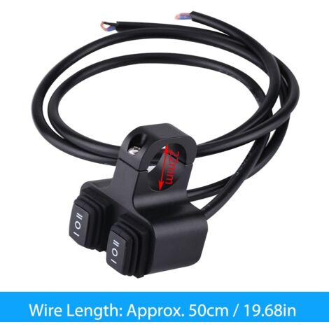 Interrupteur Double 3-Way pour Projecteur et Phare Moto Montage Barre CNC Alliage Aluminium
