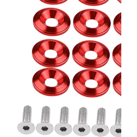 Kit de boulons aluminium pour pare-chocs/joints de carrosserie - 20 pièces - Kit amélioration moteur rouge