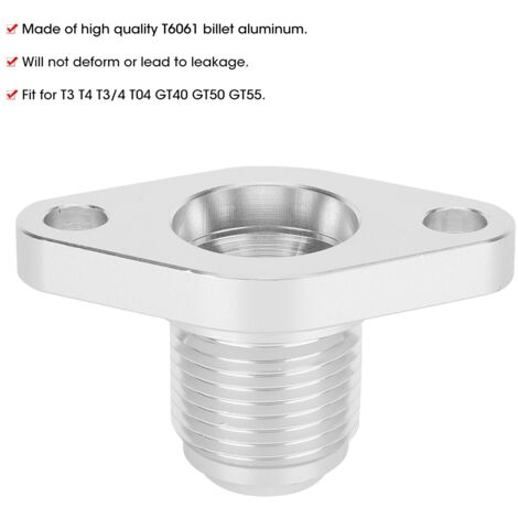 Bride d’évacuation d’huile turbo aluminium AN12 pour turbines T3 et T4 (1/5)