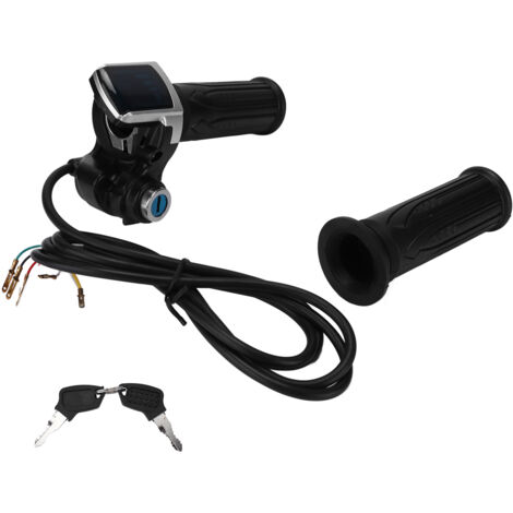 Poignée de contrôle demi-tournant 24V avec indicateur LED et 2 clés pour vélo/scooter électrique