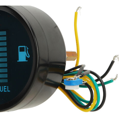 Jauge de niveau d'essence 52mm LED vert pour réservoir moto 12V - Dispositif électrique de mesure