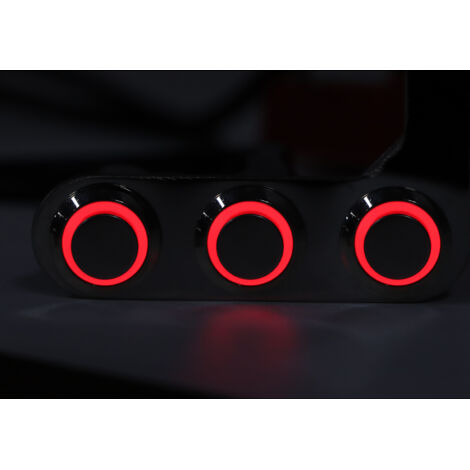Commutateur de Manette Moto Montage Réglable Imperméable 3 Boutons pour Phare Klaxon Signal Lumière