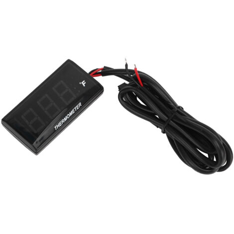 Jauge de température d'eau pour moto - Affichage LCD ultra-fin en boîtier ABS pour modification 12V rouge (1/5)