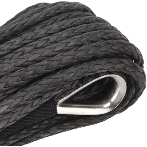Treuil de Remorque avec Cordage Nylon 15m Noir Résistant à l'Usure pour SUV Camion ATV UTV (1/5)