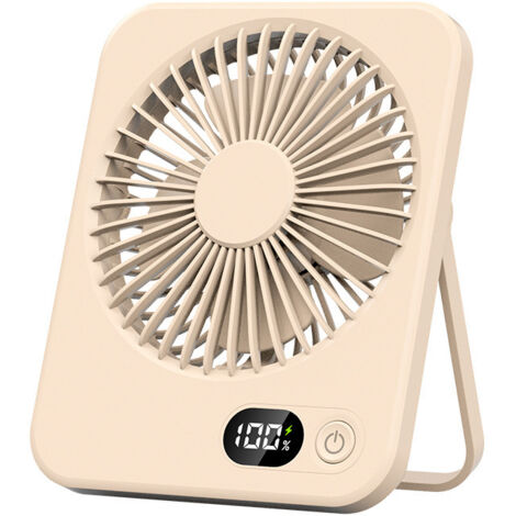 Summer Series Ventilateur de bureau ultra silencieux avec flux d'air puissant pour bureau et maison, inclinable et portable pour voyage, 5 modes de vitesse avec batterie rechargeable de (1/5)
