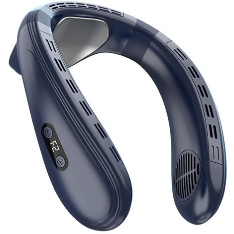 Ventilateur de Cou Portable Climatiseur de Cou Ventilateur de Cou Portable Ventilateur de Refroidissement à Semi-conducteur Rechargeable Ventilateur Personnel extérieur Glacière Portable,Bleu