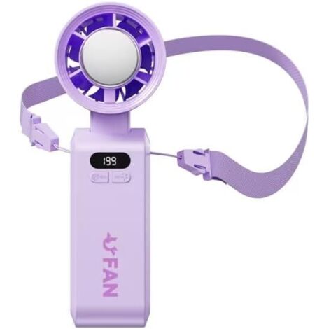 Ventilateur à main,Ventilateur Turbo Portable 1-199 Vitesses,Portable, Idéal pour Chambre, Cuisine, Refroidisseur d'air, Puissant purple (1/5)