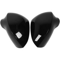 Couvercle de rétroviseur externe avec 2 pièces ABS pour Seat Leon MK2/Ibiza MK4 - Modèle 1P0857537 Noir brillant