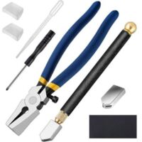 Kit de coupe-verre avec pince robuste et outils professionnels pour vitrail, mosaïque et décoration