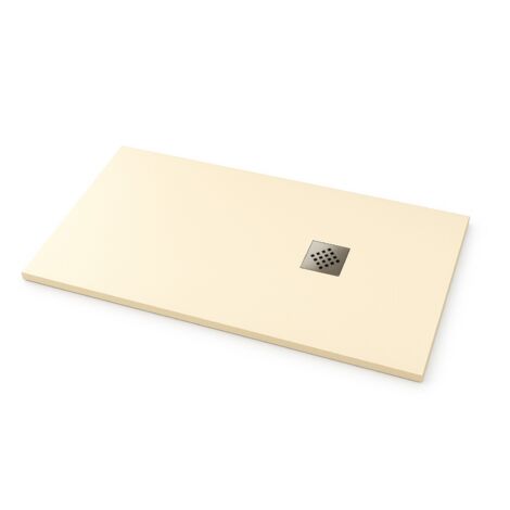 Receveur de douche Ardesia extra-plat couleur Crème intense RAL 1015 100x100cm grille Acier (1/4)