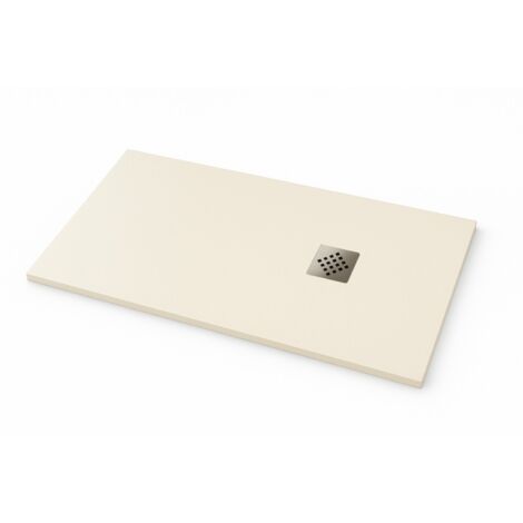 Receveur de douche Ardesia extra-plat couleur Crème RAL 1013 75x80cm grille Acier (1/4)