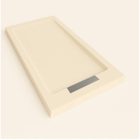 Receveur de douche Steen avec cadre couleur Crème intense RAL 1015 90x110cm grille Acier (1/5)