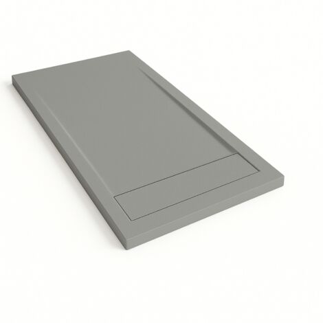 Receveur de douche Bidai avec cadre couleur Gris ciment RAL 7005 90x110cm grille Gris ciment (1/4)