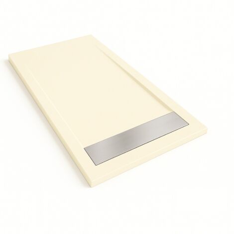 Receveur de douche Bidai avec cadre couleur Crème RAL 1013 70x130cm grille Acier