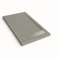 Receveur de douche Bidai avec cadre couleur Gris ciment RAL 7005 70x90cm grille Acier