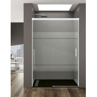 Cabine Paroi de douche frontale 1+1 ALLSTONE BASIC, Sans profil inférieur, 5 couleurs de profilés, 2 types de verre 6mm en aluminium profil Blanc 115-120 cm verre Sérigraphié