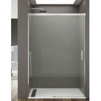 Cabine Paroi de douche frontale 1+1 ALLSTONE BASIC, Sans profil inférieur, 5 couleurs de profilés, 2 types de verre 6mm en aluminium profil Chrome 125-130 cm verre Transparent
