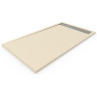 Receveur de douche en résine avec cadre PREMIUM ALLSTONE - Toutes les tailles - 6 couleurs - Bonde et grille cadeau - Crème Ral 1015 90X100 CM