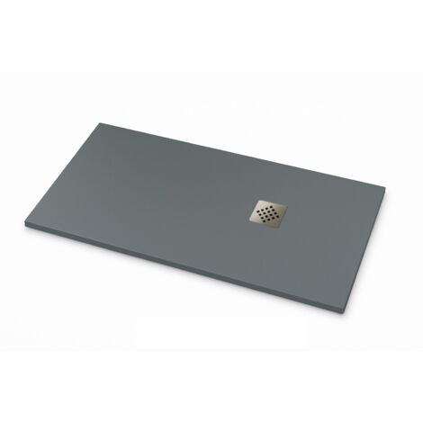 Piatto doccia Ardesia extra piatto colore Grigio cemento RAL 7005 80x170cm griglia in Acciaio (1/4)