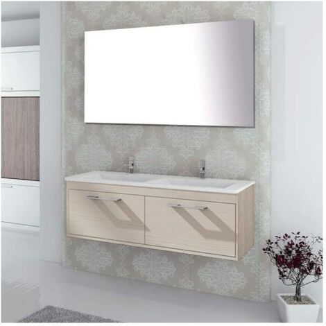 Mobile bagno ENIF con lavabo, specchio e portasciugamani 120CM Crema