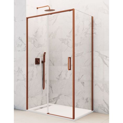 Box doccia ABANTE (TWENTY) 1+1 con lato fisso laterale 145x70 cm Rame (1/4)