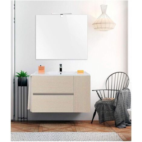 Mobile bagno GEA con lavabo, specchio e portasciugamani 60CM Crema