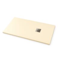Piatto doccia Ardesia extra piatto colore Crema intenso RAL 1015 70x180cm griglia in Acciaio