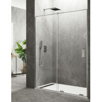 Cabina - Box doccia anteriore ALLSTONE KERES 1+1, senza profilo inferiore o superiore, Vetro da 8 mm 150-155 cm barra di stabilizzazione Parallela